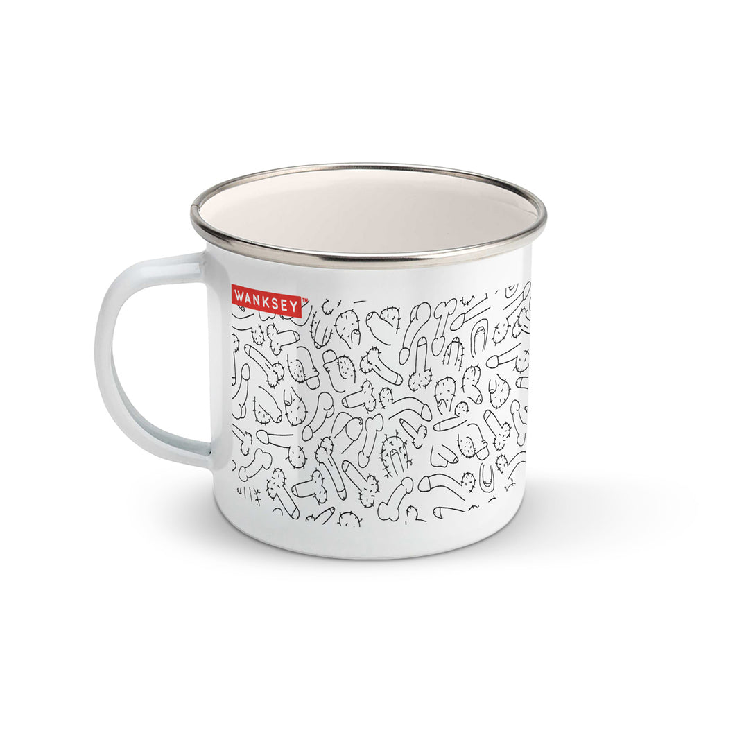 Many Dicks Enamel Mug x Wanksey